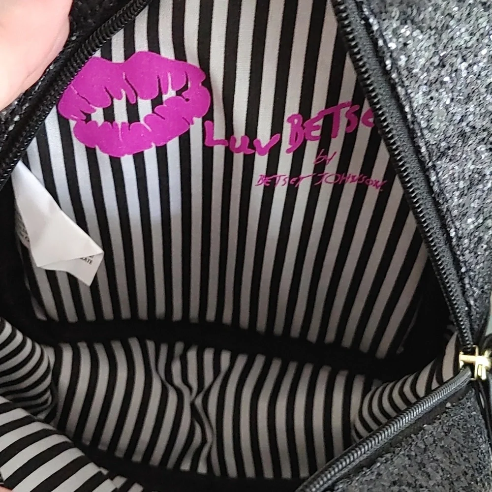 Luv Betsey by Betsey Johnson Quilted and Glitter Mini Backpack (1323)